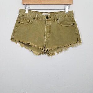 We The Free People Button Fly Jean Shorts Green Size 28